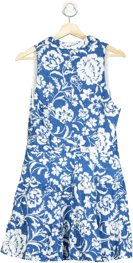 Zara Blue Floral Sleeveless Dress UK L