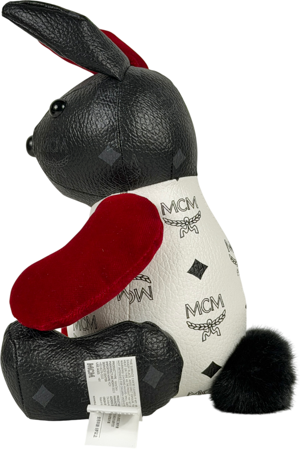 MCM Black Leather Rabbit Doll One Size