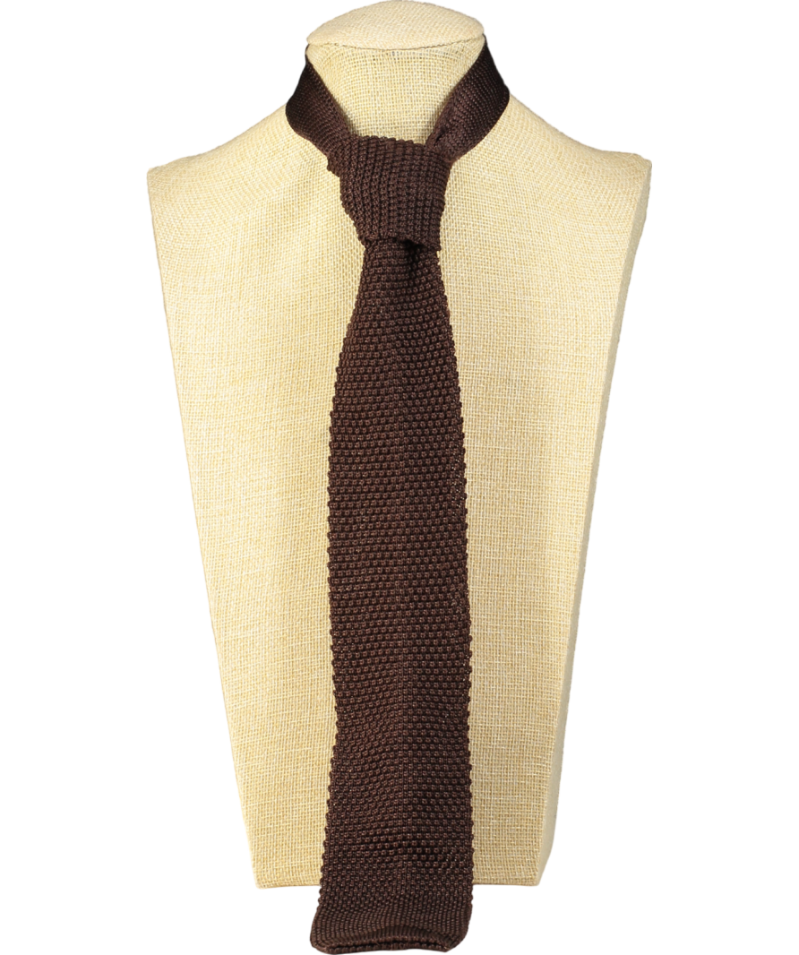 corneliani Brown Knit Silk Tie
