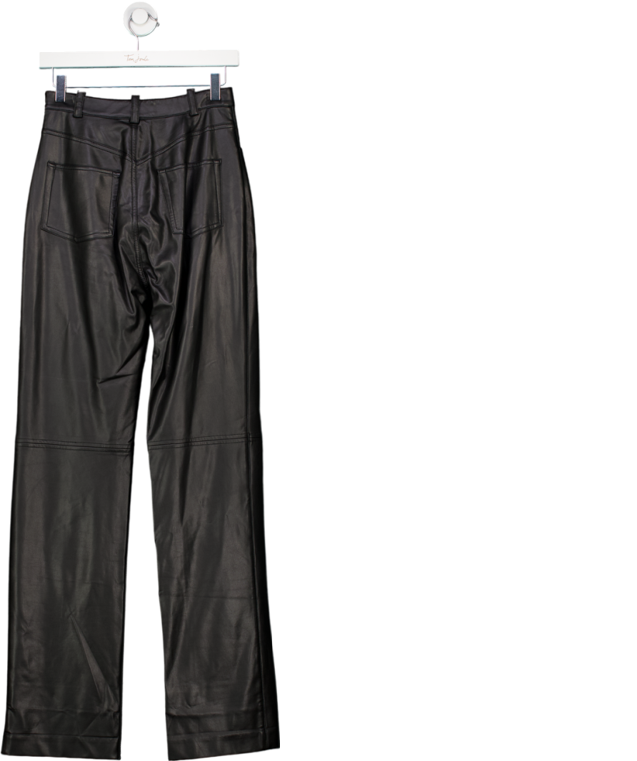 House of CB Inaya Black Stretch Vegan Leather Trousers UK S