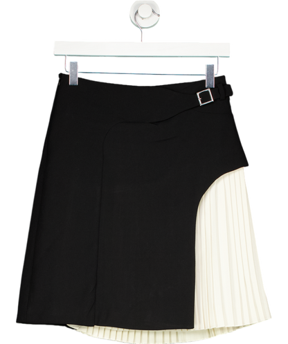 Karen Millen Black Tailored Buckle Detail Pleated Skirt UK 6