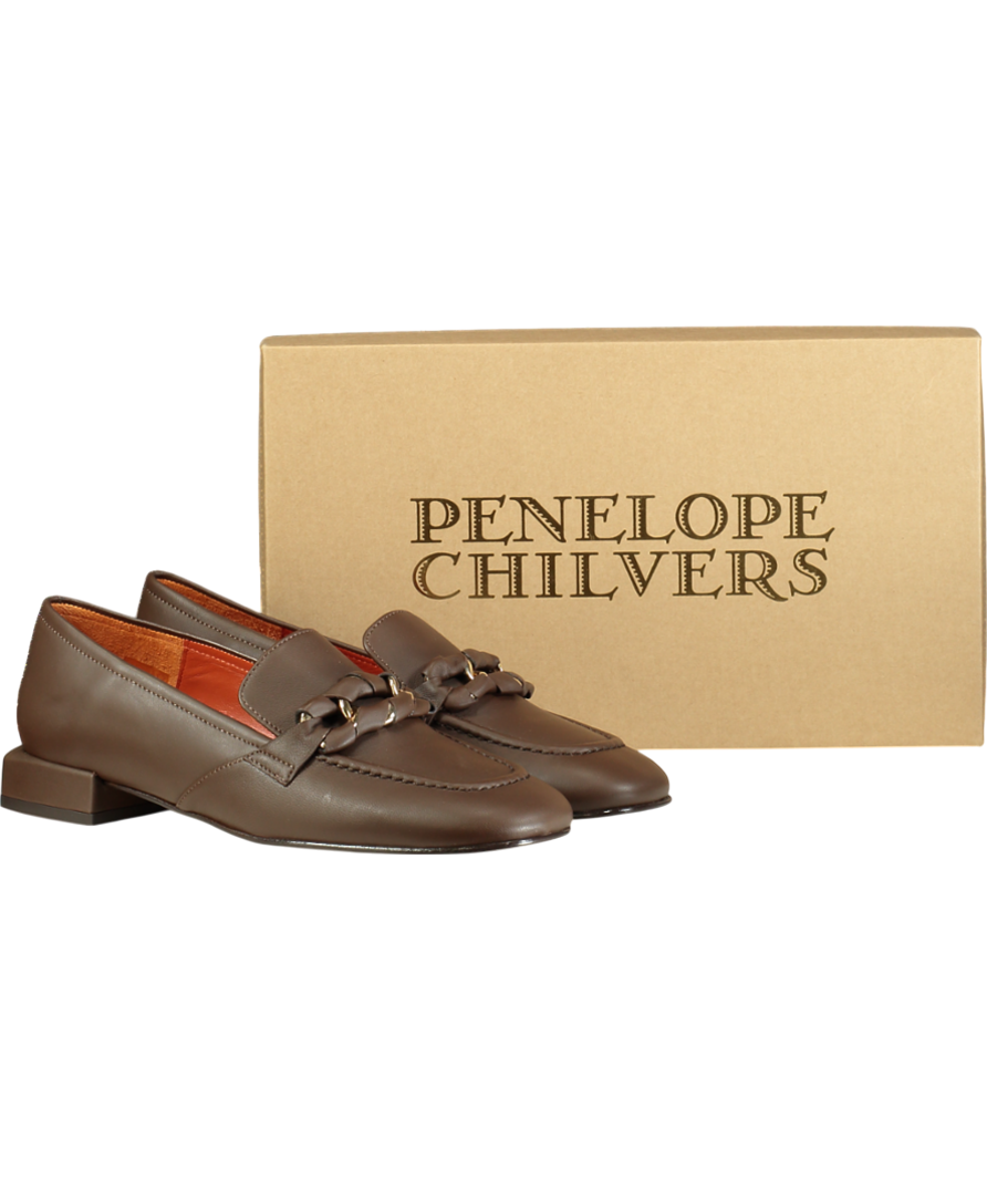 Penelope Chilvers Red Low Lorenzo Leather Loafer UK 6 EU 39 👠