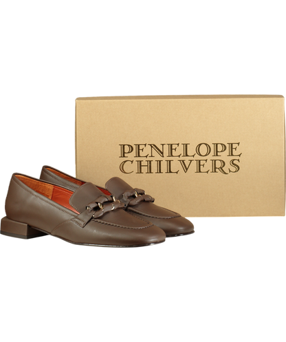 Penelope Chilvers Red Low Lorenzo Leather Loafer UK 6 EU 39 👠