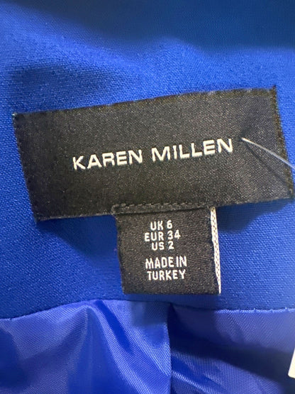 Karen Millen Blue Double-Breasted Blazer UK 6