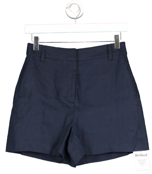 Boden Blue Tailored Linen Shorts UK 6