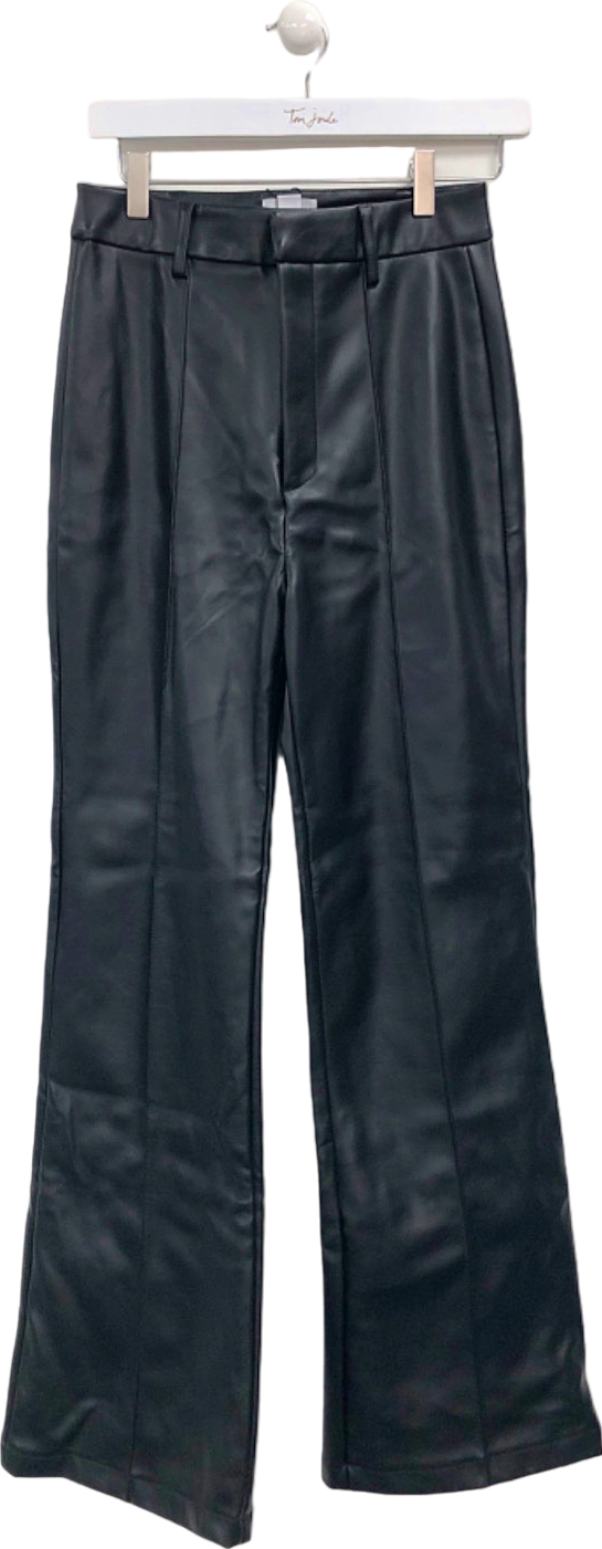 STYLECHEAT Black High Waisted Faux Leather Trousers UK 8