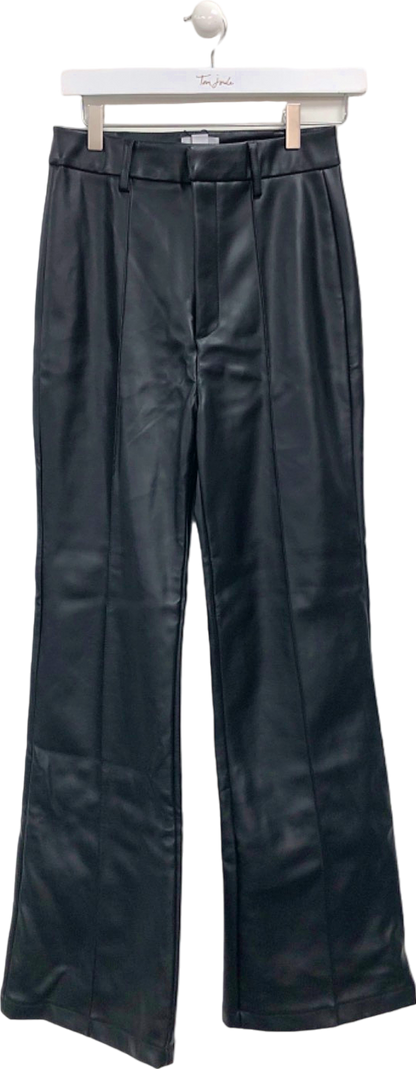 STYLECHEAT Black High Waisted Faux Leather Trousers UK 8