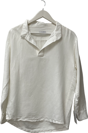 gusari White Linen Blend Tunic UK S