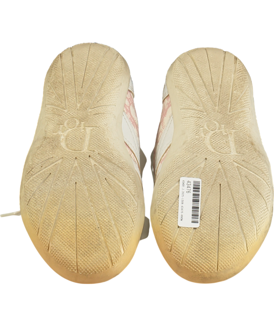 Dior Vintage White Leather / Pink Diorissimo Pattern Trainers UK 7 EU 40 👠