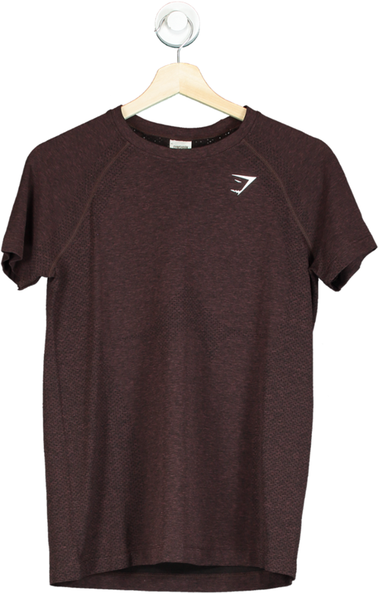 gymshark Brown Vital Seamless T Shirt UK S