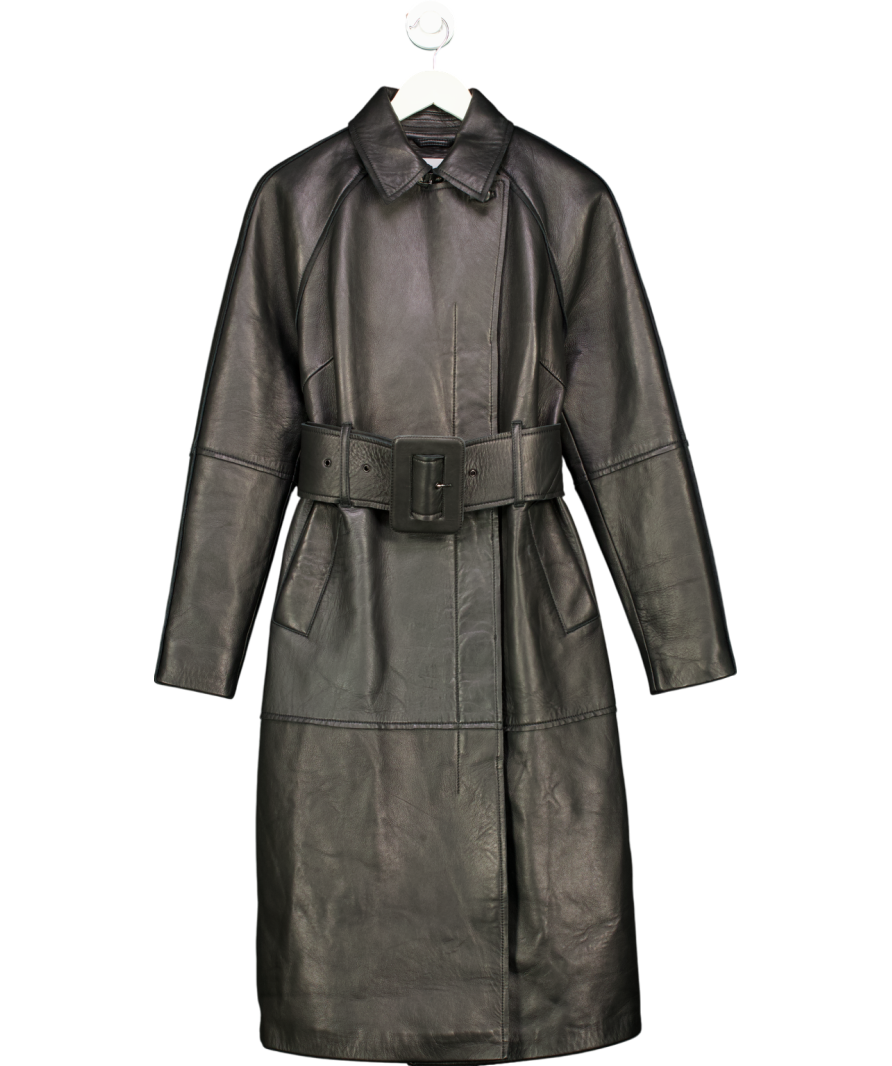 Remain Birger Christensen Black Buma Coat 100% Sheepskin UK 8