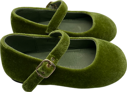 Age of Innocence Green Eva Velvet Ballerina Shoes UK 7 EU 24 👼