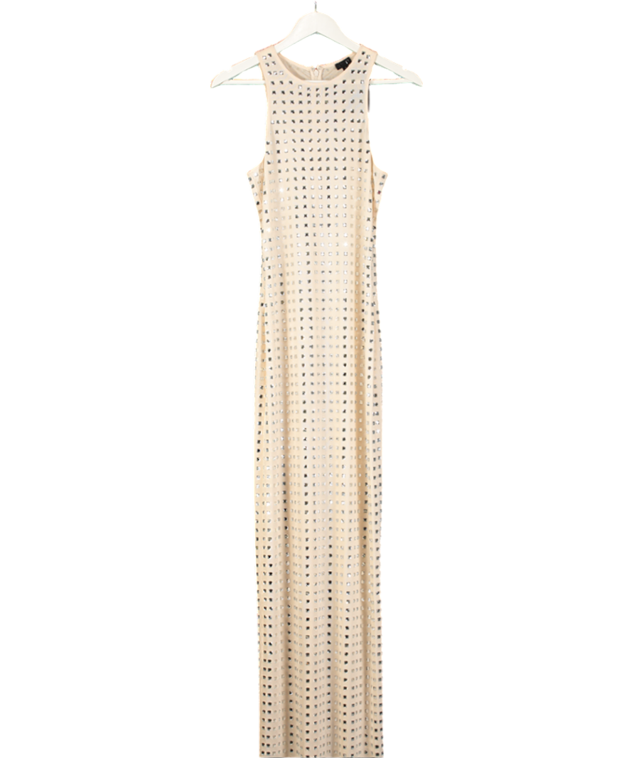 NBD Nude Embellished Maxi Dress UK S