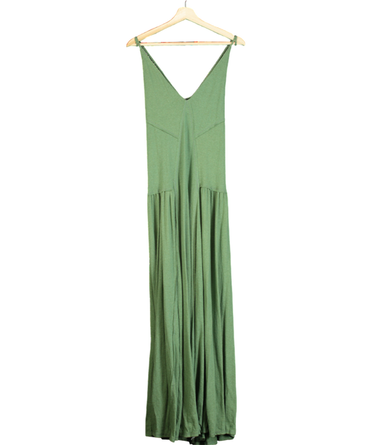 Free People Green Beach Cross Strap V-neck Maxi Dress UK S