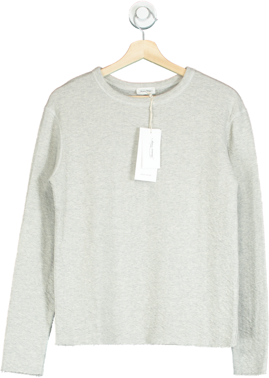 American Vintage Grey Crew Neck Long Sleeve T-shirt UK S