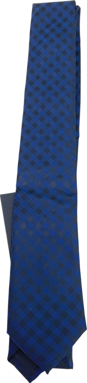 cedar wood Navy Blue And Black Checkered Scarf