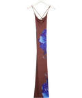 grace jacob Brown Blue Floral Maxi Dress UK XS/S