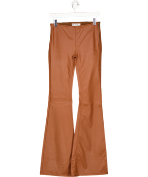 Free People Tan Brown Faux Penny Pull On Flare UK XXXS