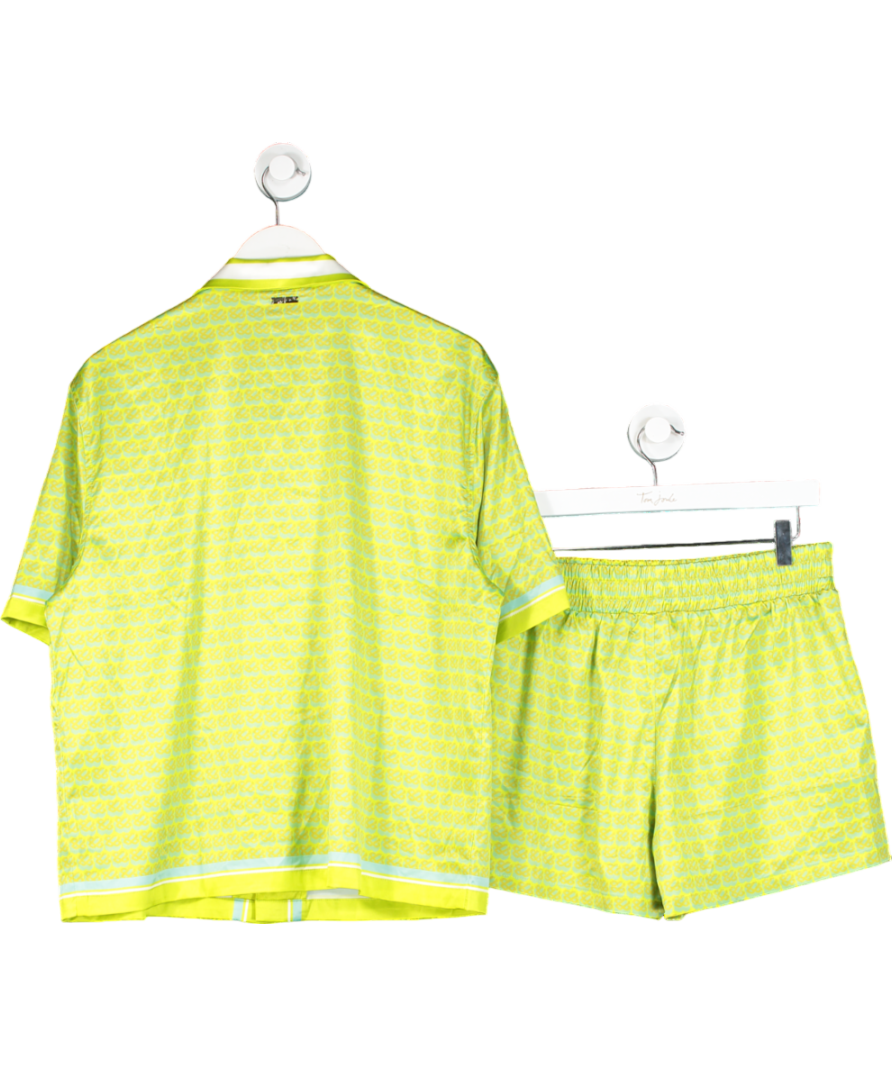 The Couture Club Green Eblem Printed Resort Shirt Uk 10 And Shorts UK 12