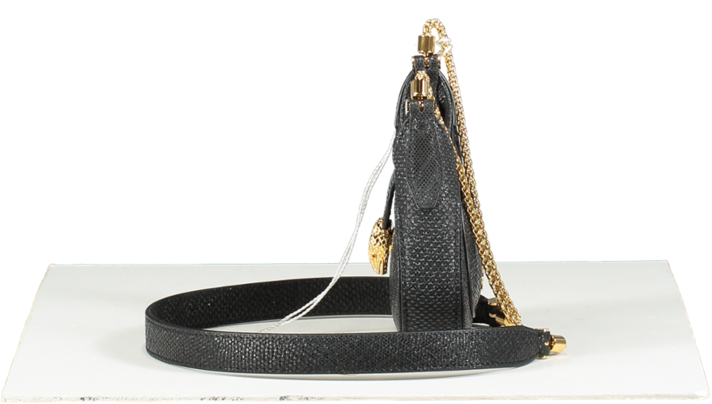 BVLGARI Black Micro Metallic Leather Serpenti Ellipse Cross-body Bag BNIB