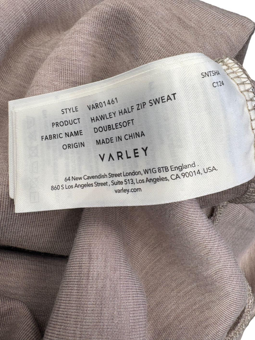 Varley Beige Doublsoft  2-piece Hawley Half Zip Sweater And Joggers set UK S
