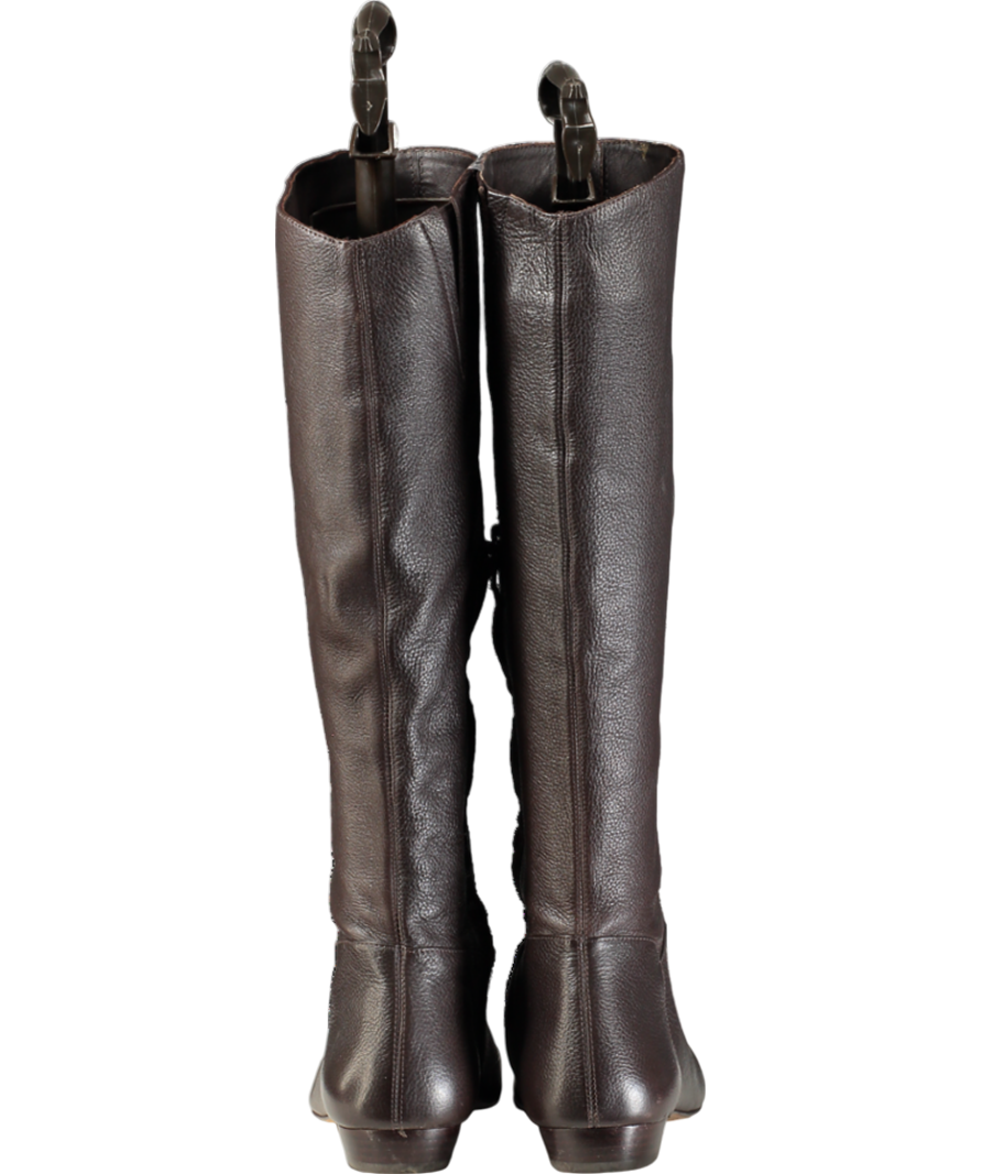 JAEGER Brown Leather Knee Boots  UK 4 EU 37 👠