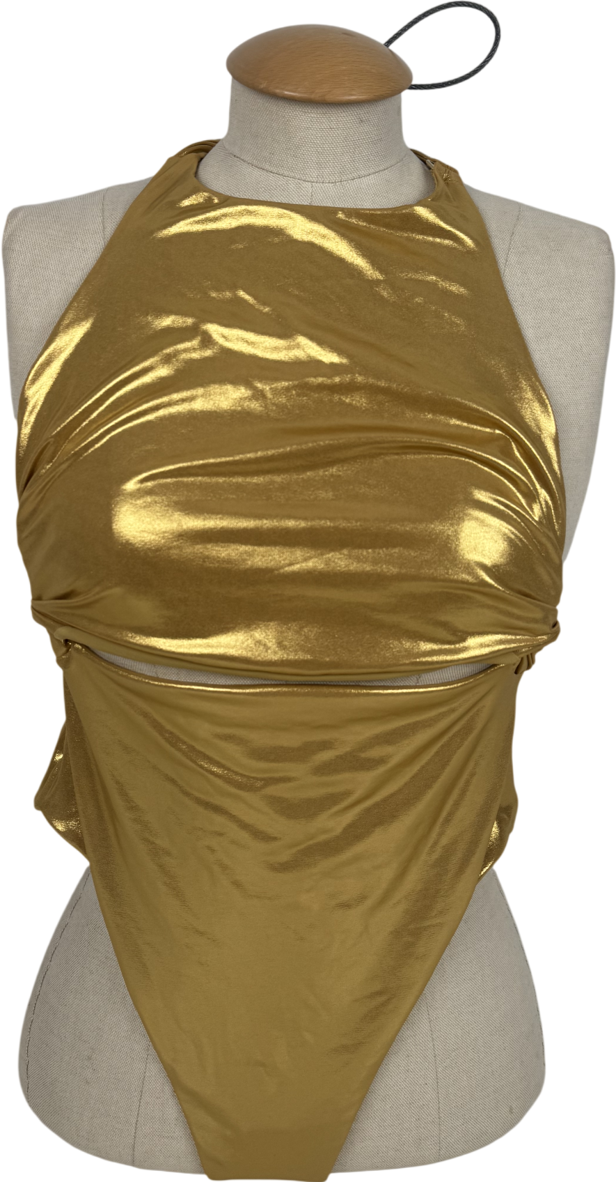 H&M Metallic Open-back Swimsuit UK S