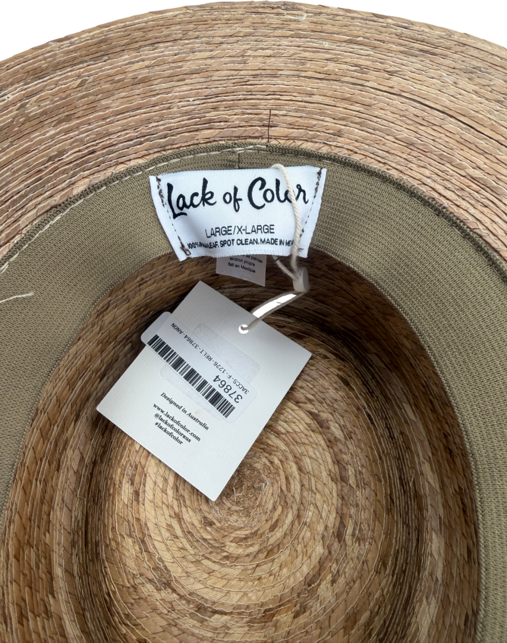 Lack Of Color Natural Palma Fedora Sunhat UK L/XL