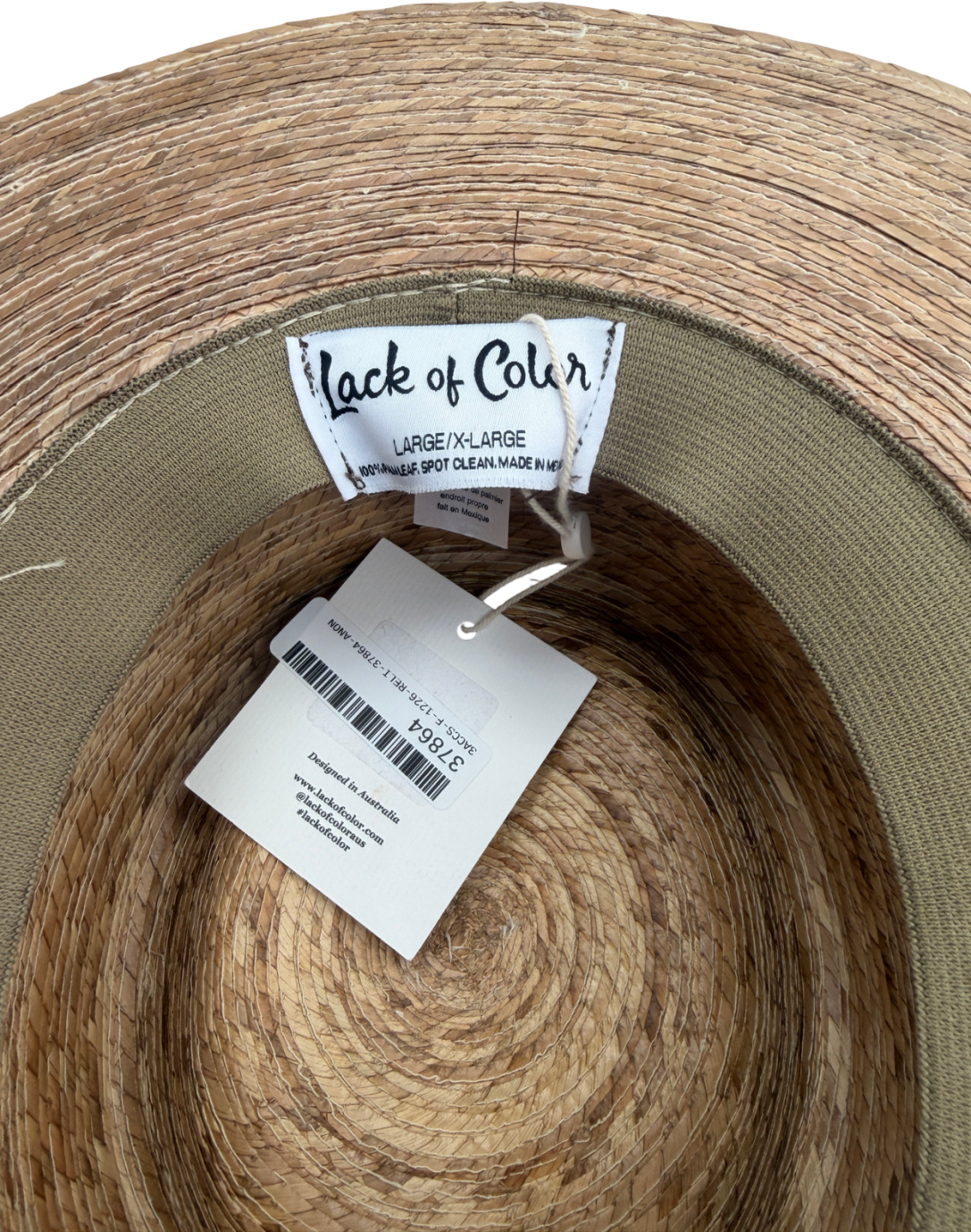 Lack Of Color Natural Palma Fedora Sunhat UK L/XL