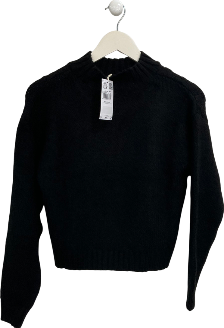 MANGO Black Super soft Cable Knit Jumper UK XS/S