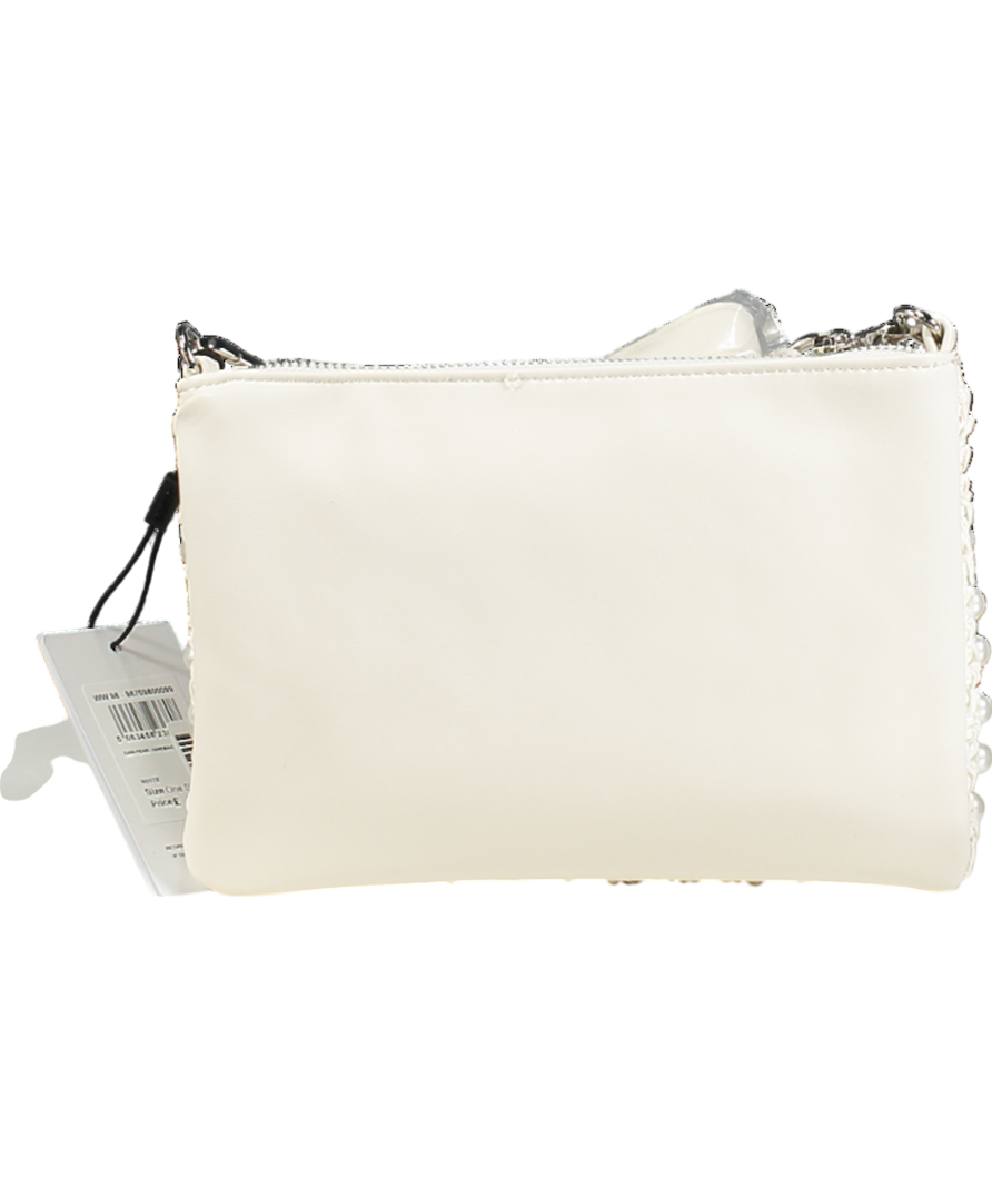 REISS Faux-pearl Raffia Dani Shoulder Bag In White