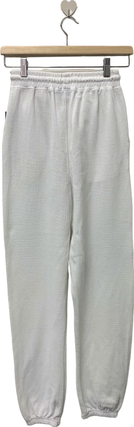 Playboy White Drawstring Jogger Pants UK 4