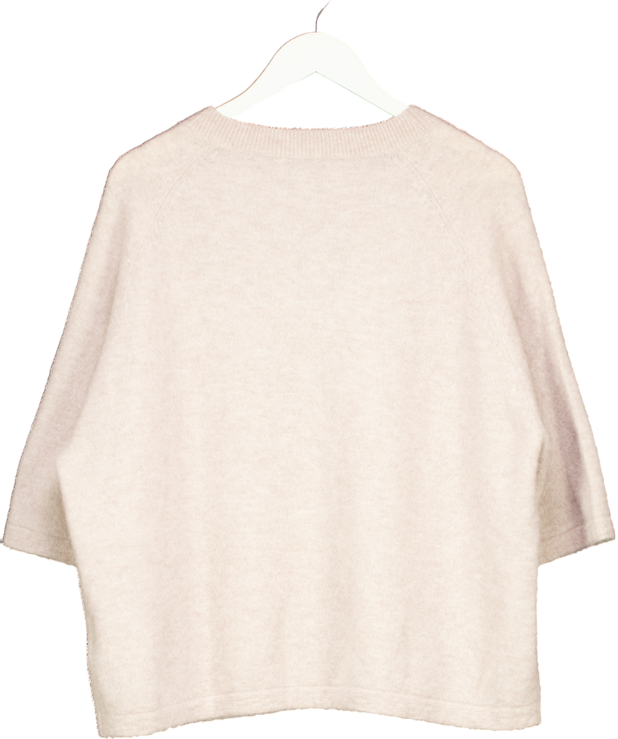 & Other Stories Beige Merino / Alpaca Knit T-shirt UK L