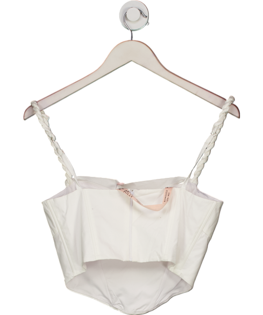Oh Polly White Poplin Corset Style Bralette UK 10