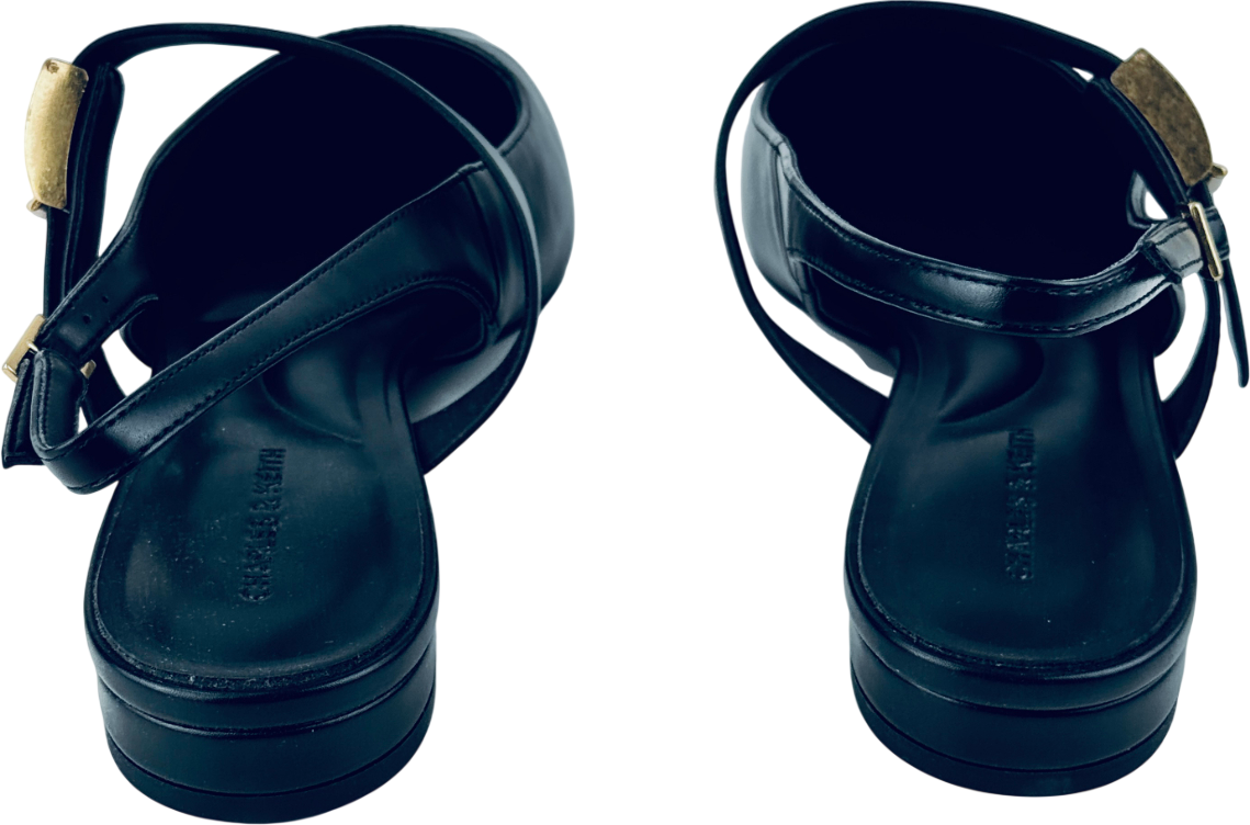 CHARLES & KEITH Yvette Pointed-toe Mary Jane Flats - Black UK 6 EU 39 👠