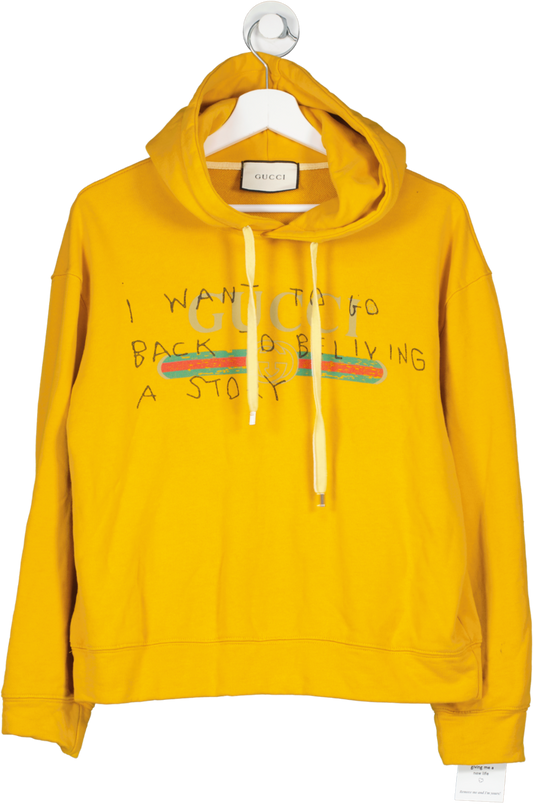 Gucci Yellow Coco Captain 'i Want To Go Back To Believe A Story' Hoodie UK XL