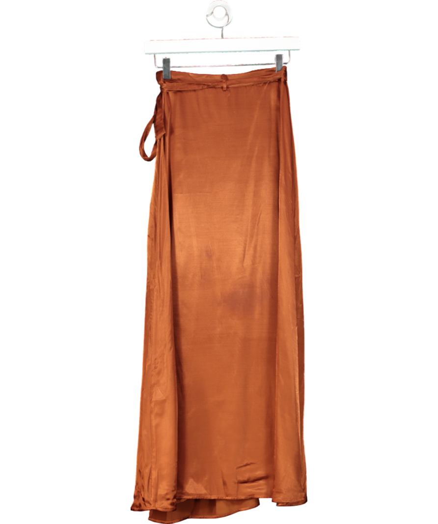 & Other Stories Brown Wrap Maxi Skirt UK 6