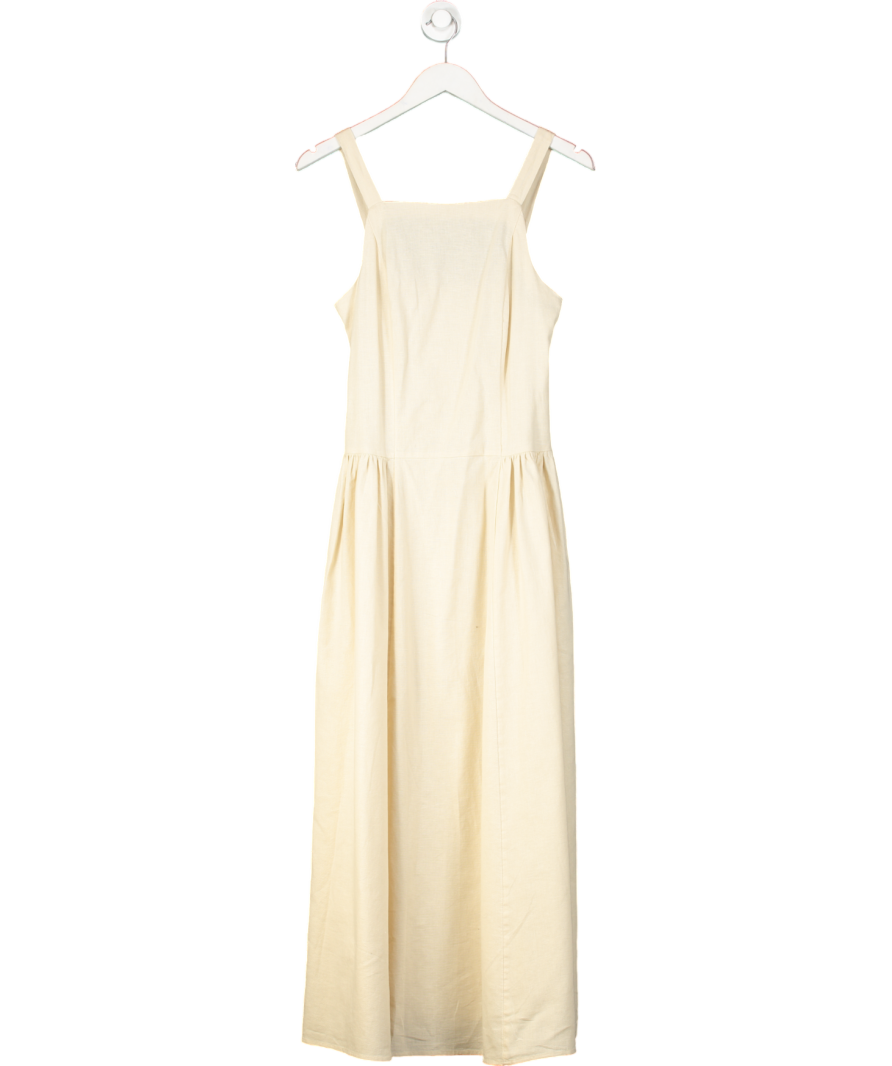ASOS Cream Cotton Linen Midi Dress UK 6