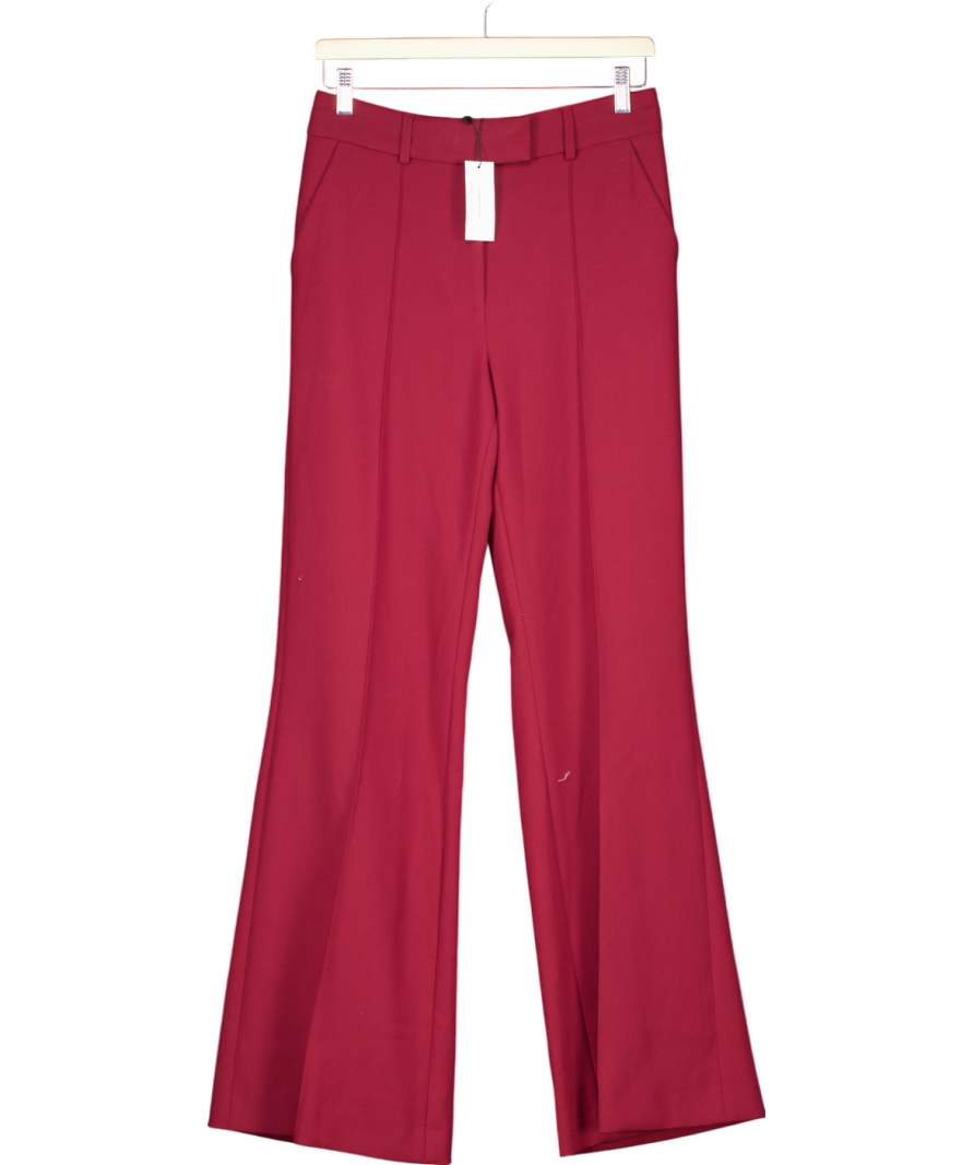 Karen Millen Red Tailored Stretch Tipped Straight Leg Trousers - Merlot UK 8
