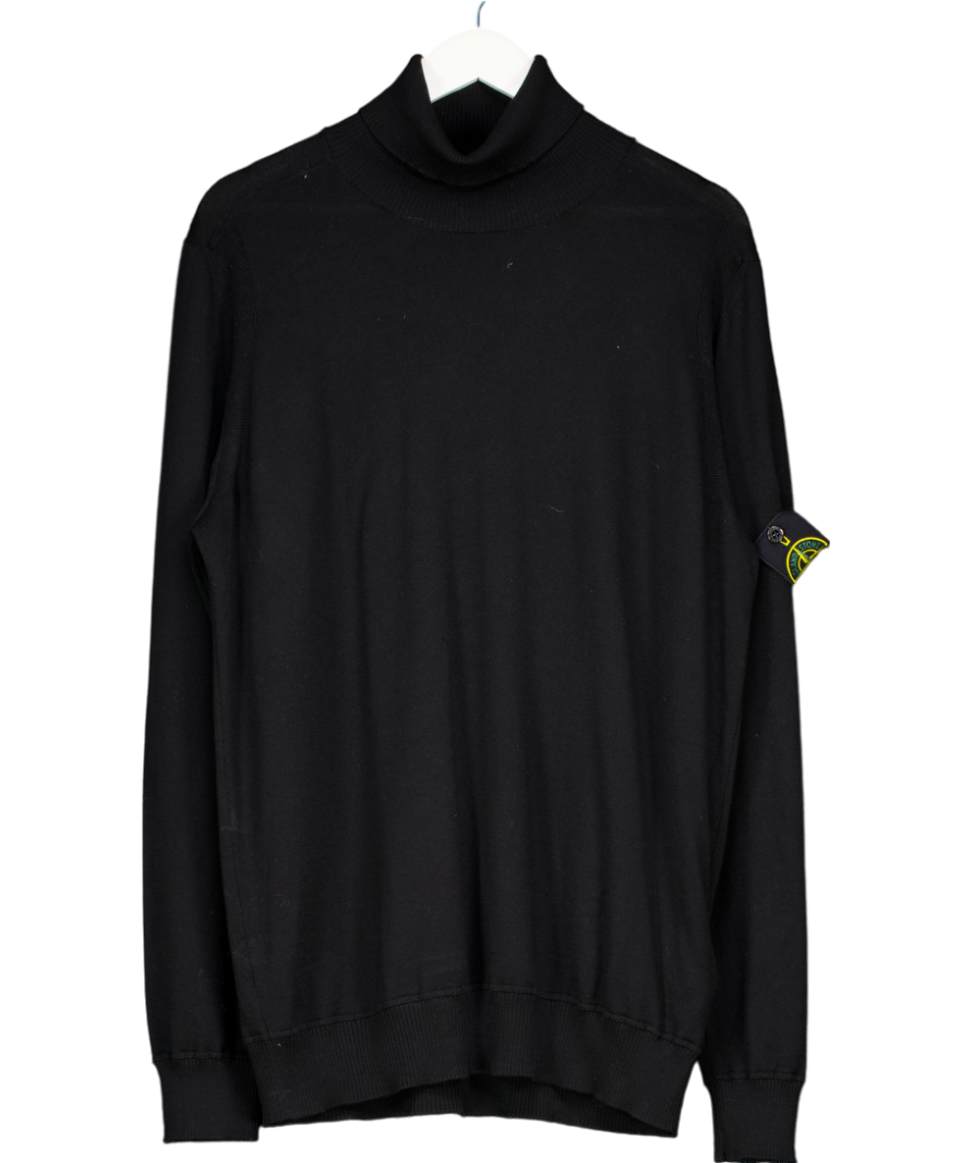 Stone Island Black Wool Turtleneck Jumper UK XXL