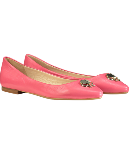 Kate Spade Pink Leather Noah Flats UK 8 EU 41 👠