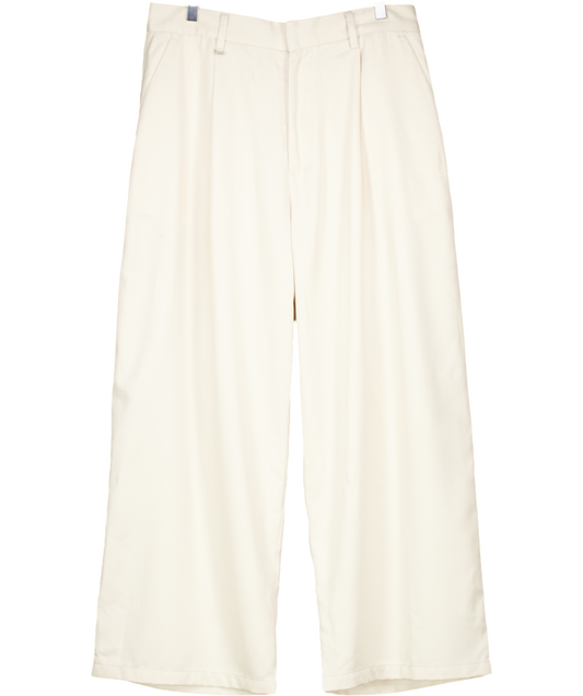 Bershka Cream Wide Leg Tailored Trousers UK 14