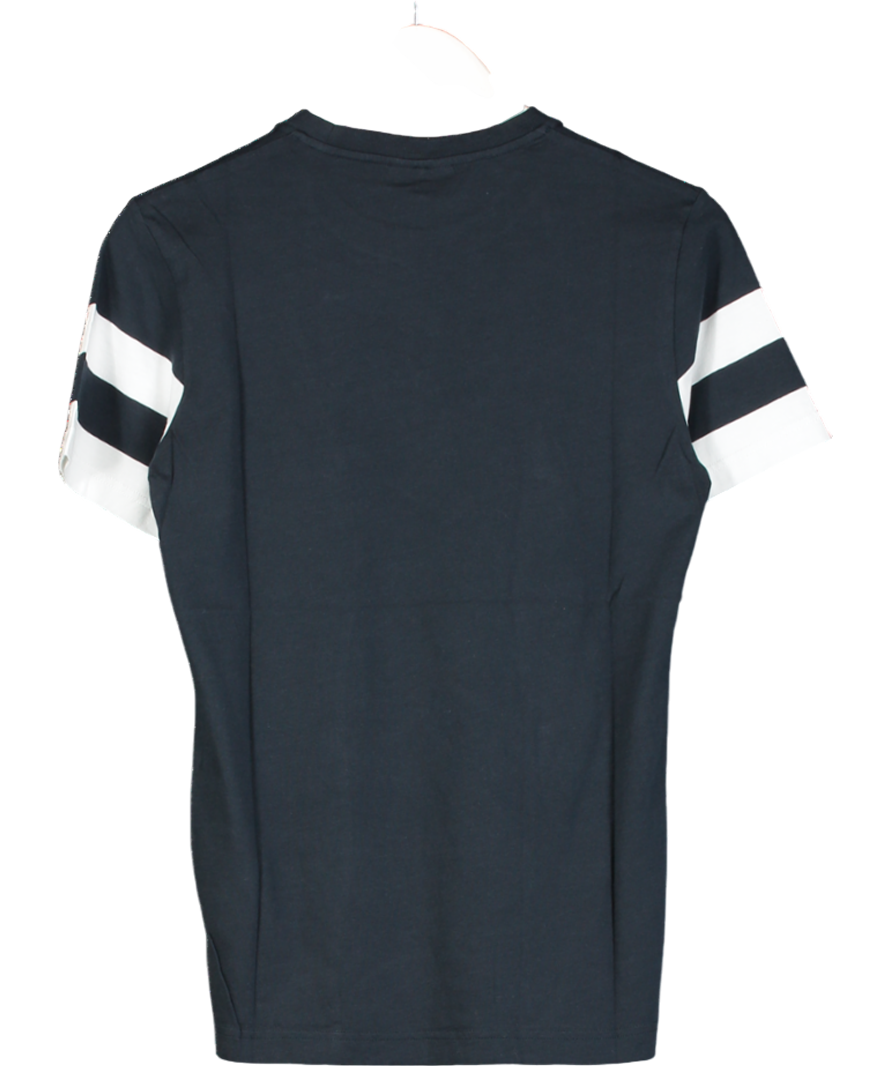 Ron Dorff Navy Blue / White Stripe Logo T-shirt UK XS