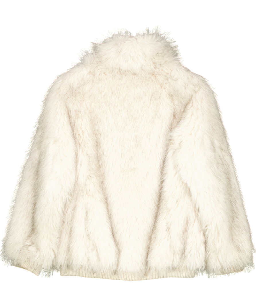 Silence + Noise Cream Faux Fur Jacket UK S