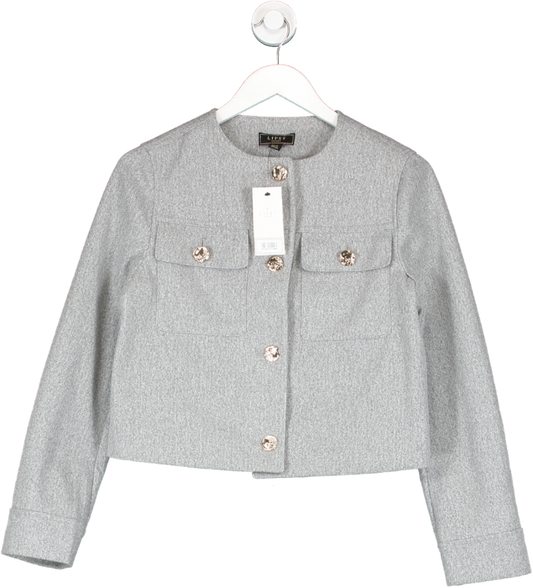 lipsy london Grey Short Tailored Jacket UK 8