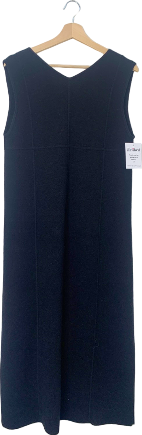 Varana Black Cashmere Sleeveless Dress UK M