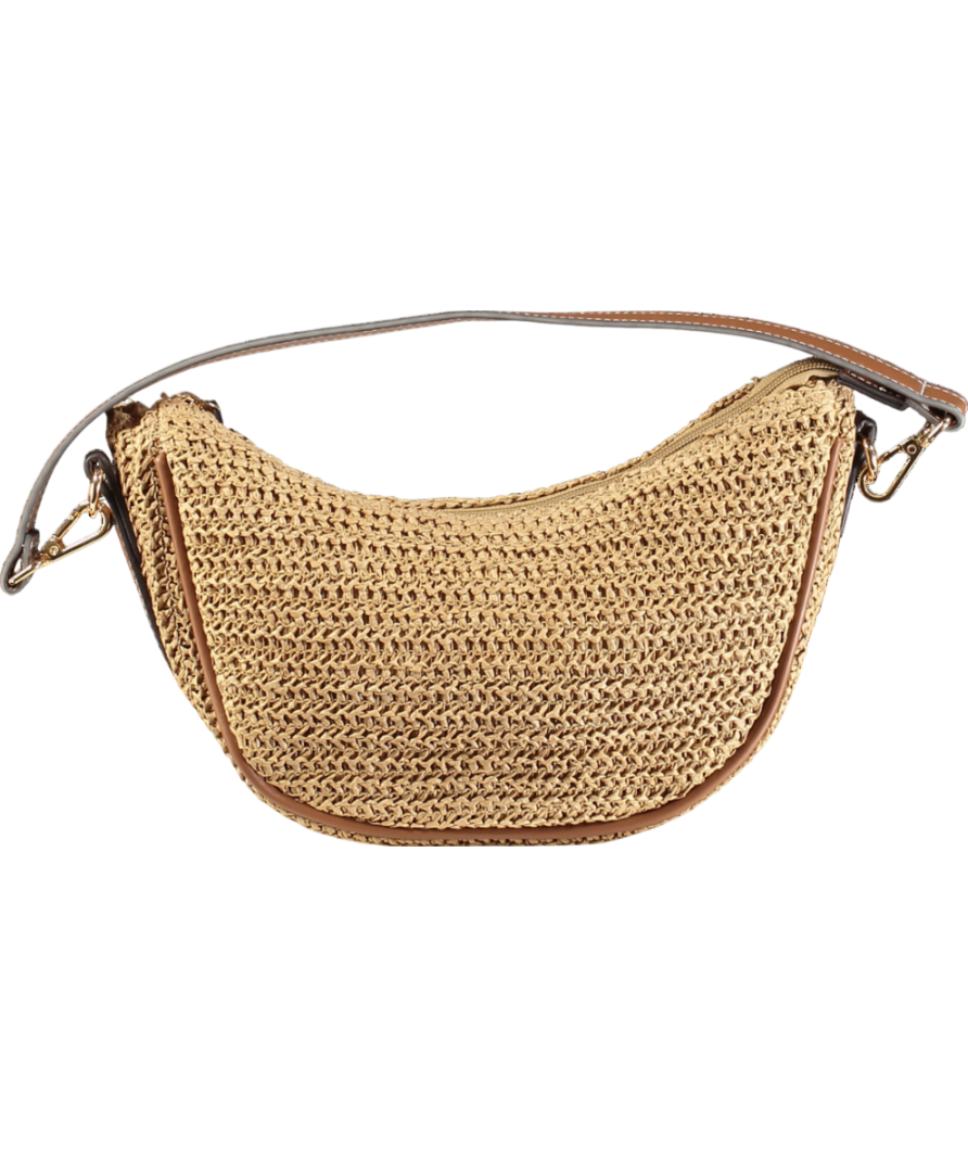 lefties Beige Natural Effect Shoulder Bag