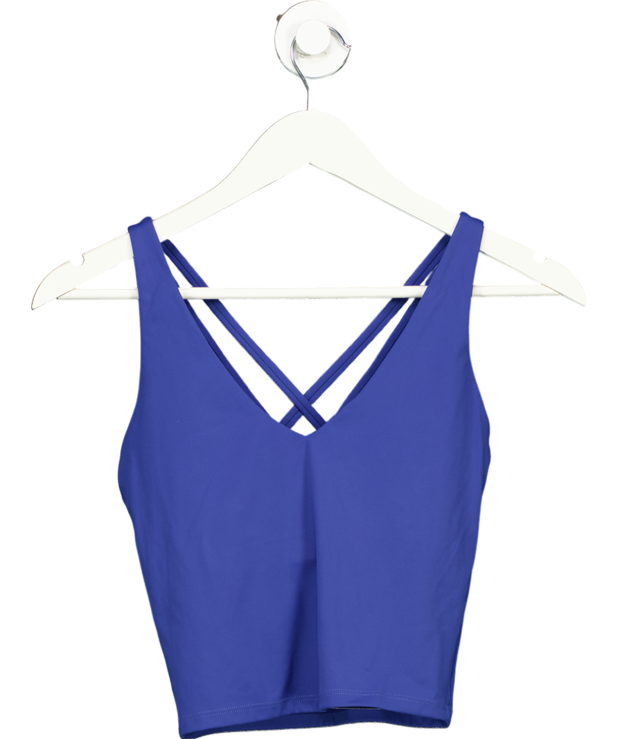 T/ALA Blue Longline Lycra Sports Top UK S