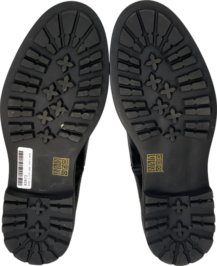 moda in pelle Aristea Black Leather Boots UK 10 EU 44 👞