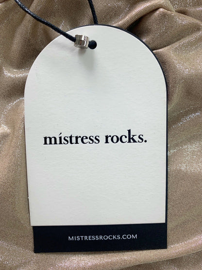 Mistress Rocks Sandstone Metallic Draped Back Dress Small